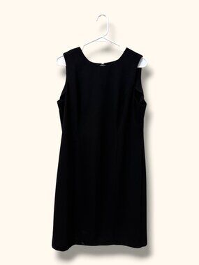 Perceptions Dress Womens Petite 16P Black Sleeveless Sheath Back Zip Work Office